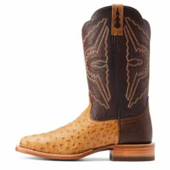 Ariat Ostrich Boots Antique Saddle -cowboy boots shop 10044419 side