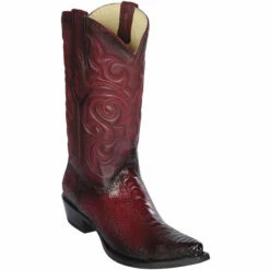 Ostrich Leg Snip Toe - Faded Burgundy