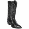 Black Ostrich Boots J-Toe