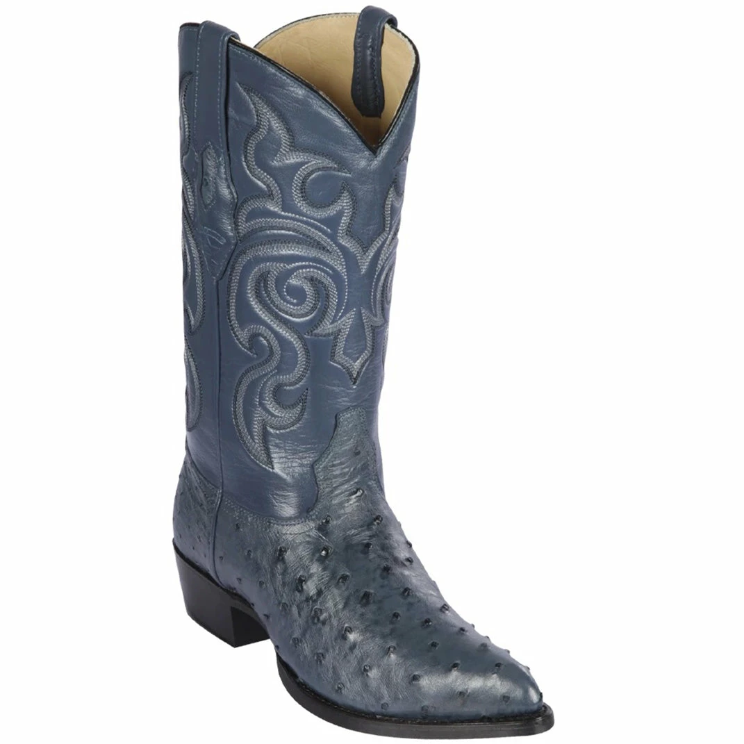 Blue Ostrich Boots J-Toe 1 Blue Ostrich Boots J-Toe