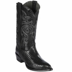 Black Lizard Cowboy Boots J-Toe