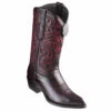 Ostrich Belly Black Cherry J-Toe