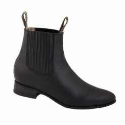 Botin Charro Grasso Leather -cowboy boots shop Grasso Black