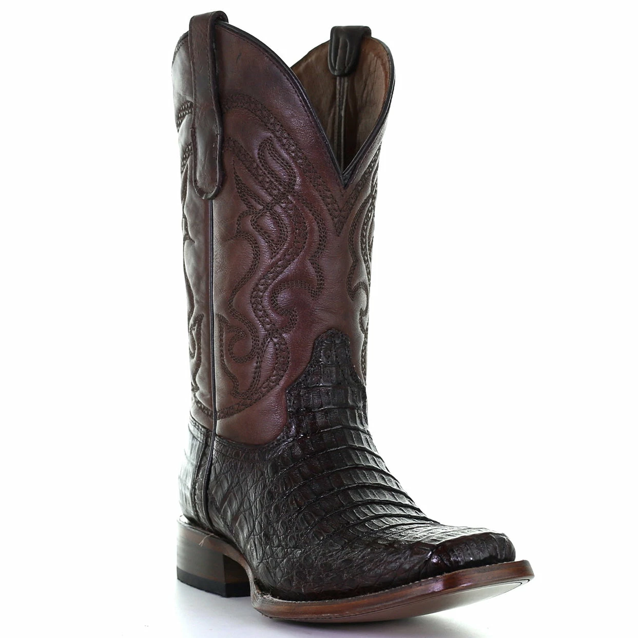 Corral Brown Caiman Square Toe Boot 1 Corral Brown Caiman Square Toe Boot