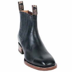 Black Charro Square Toe Boots