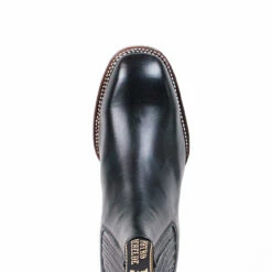 Black Charro Square Toe Boots -cowboy boots shop PR68B8305 toe