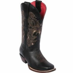 Black Square Toe Cowgirl Boots