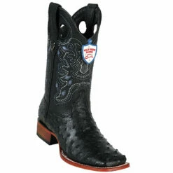 Black Ostrich Wild Ranch Boots