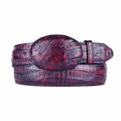 Black Cherry Caiman Belly Cowboy Belt