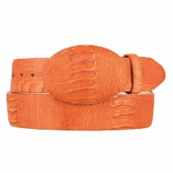 Men's Ostrich Leg Grasso Western Belts -cowboy boots shop ostrich Leg Belt Cognac C11G0503