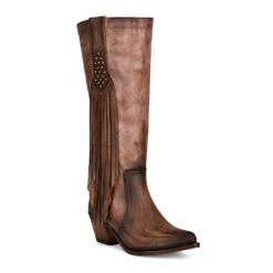 Corral Women's Bronze Fringe Tall Cowgirl Boot