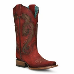 Corral Red Cowgirl Boots Square Toe